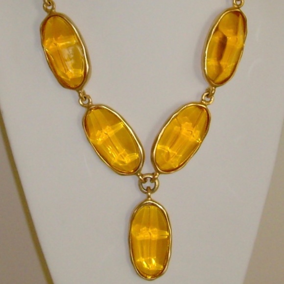 Kenneth Lane Matte Gold-Tone and Lucite Necklace - Picture 2 of 11